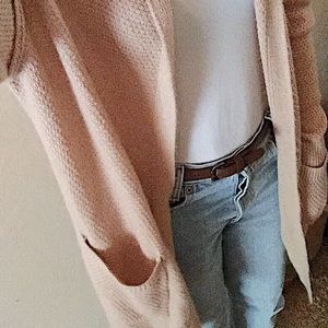 Light pink knit cardigan